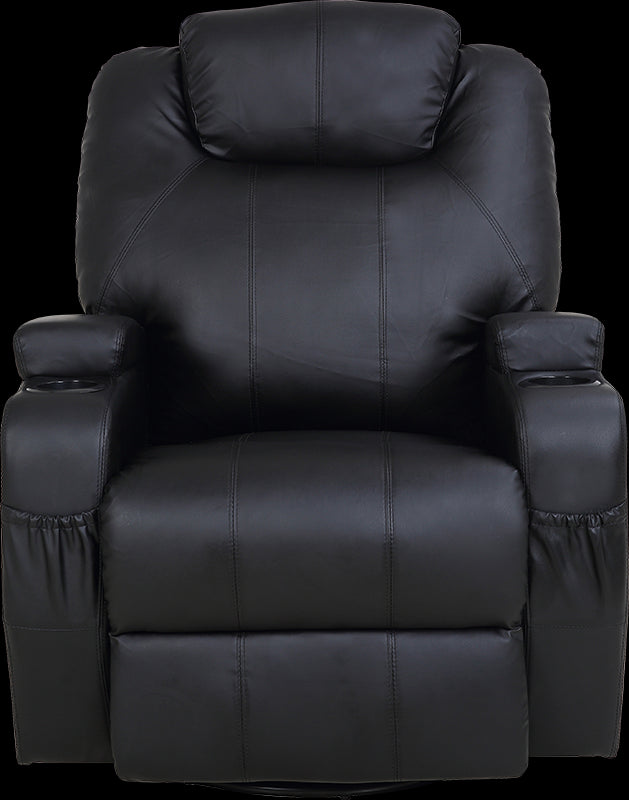 Massage Sofa Chair Recliner 360 Degree Swivel PU Leather Lounge 8 Point Heated - image3