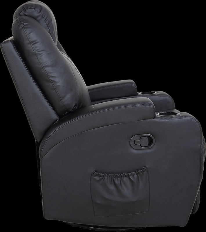 Massage Sofa Chair Recliner 360 Degree Swivel PU Leather Lounge 8 Point Heated - image4