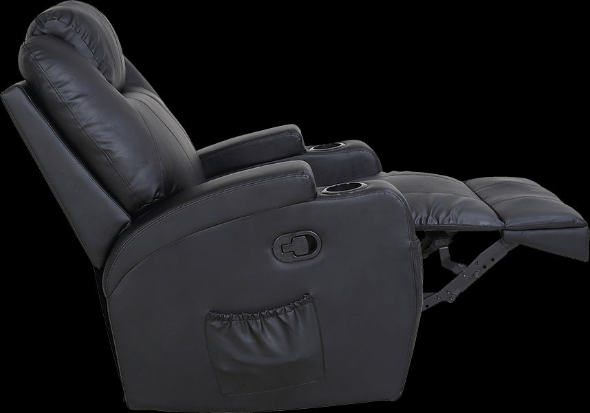 Massage Sofa Chair Recliner 360 Degree Swivel PU Leather Lounge 8 Point Heated - image7