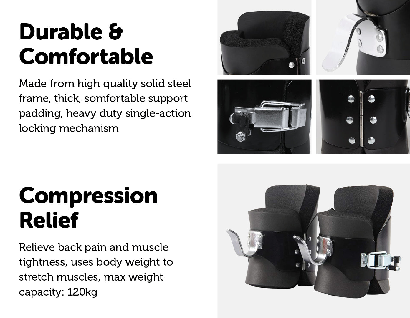 Gravity Inversion Boots Therapy Hang Spine Posture Physio Gym Fitness - image6
