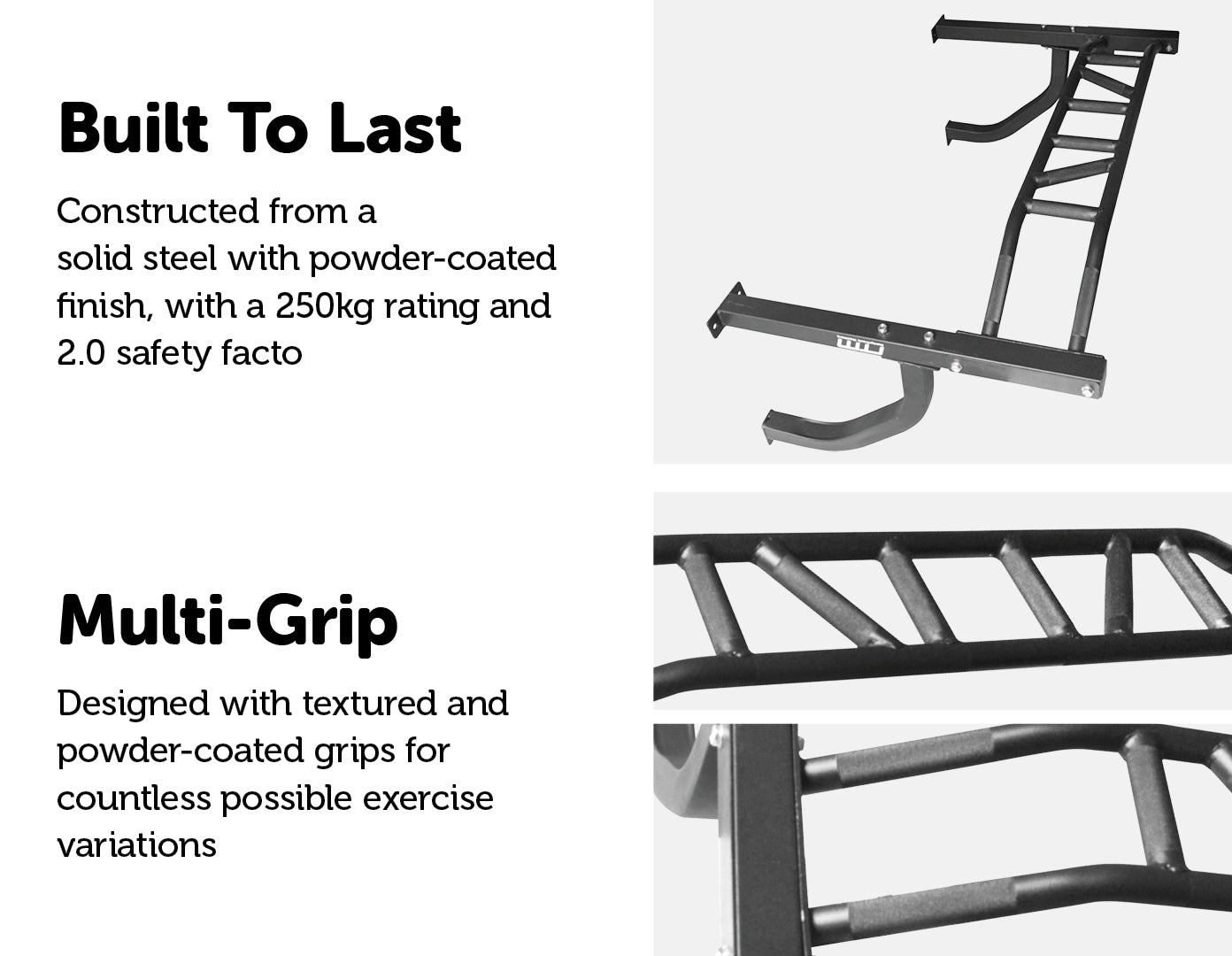 Wall Mounted Multi Grip Chin Up Bar Upper Body Training - image6