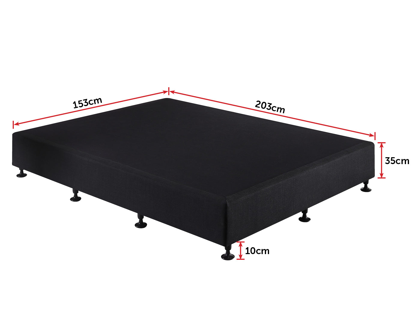 Queen Ensemble Bed Base Midnight Black Linen Fabric - image7