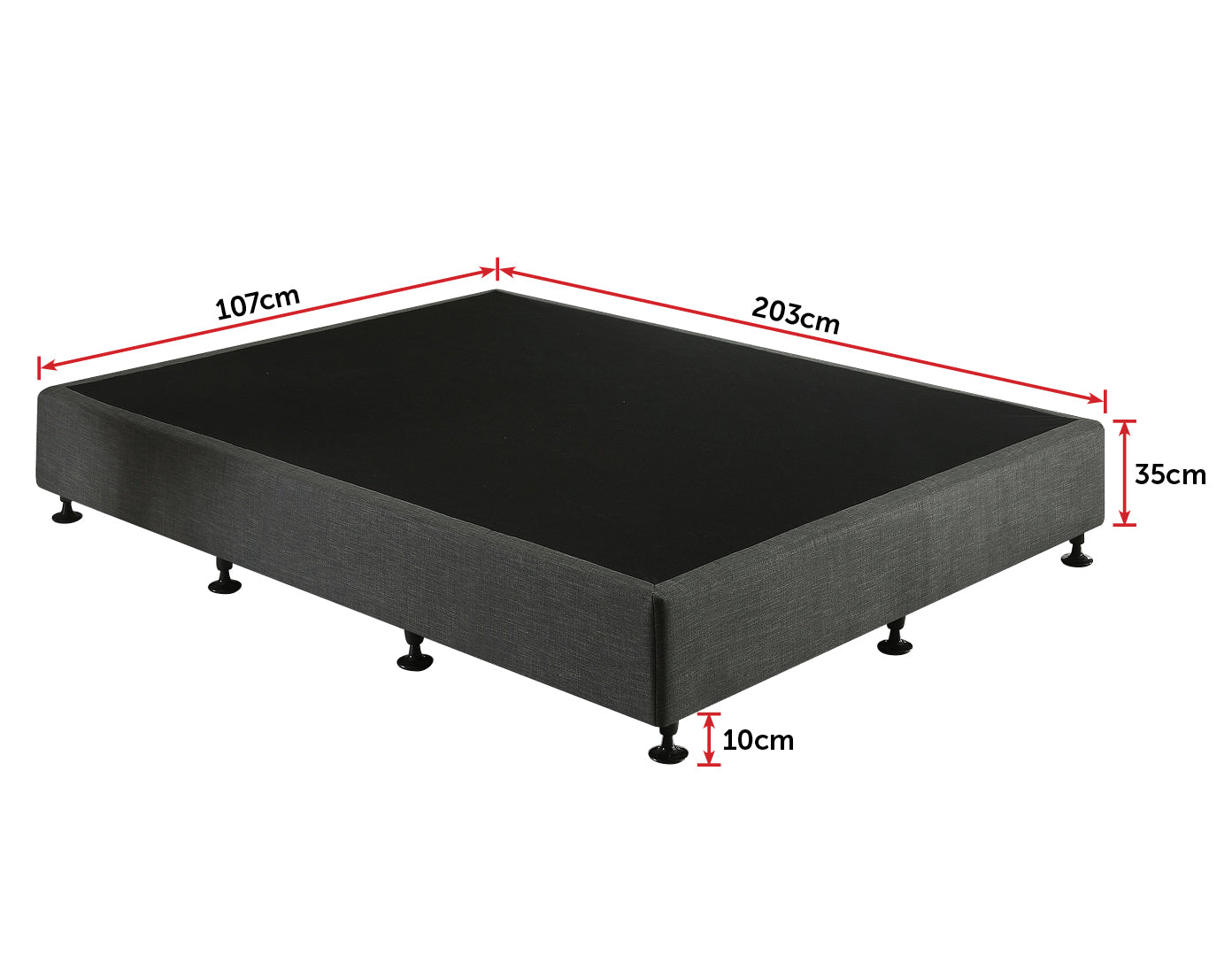 King Single Ensemble Bed Base Platinum Graphite Linen Fabric - image4