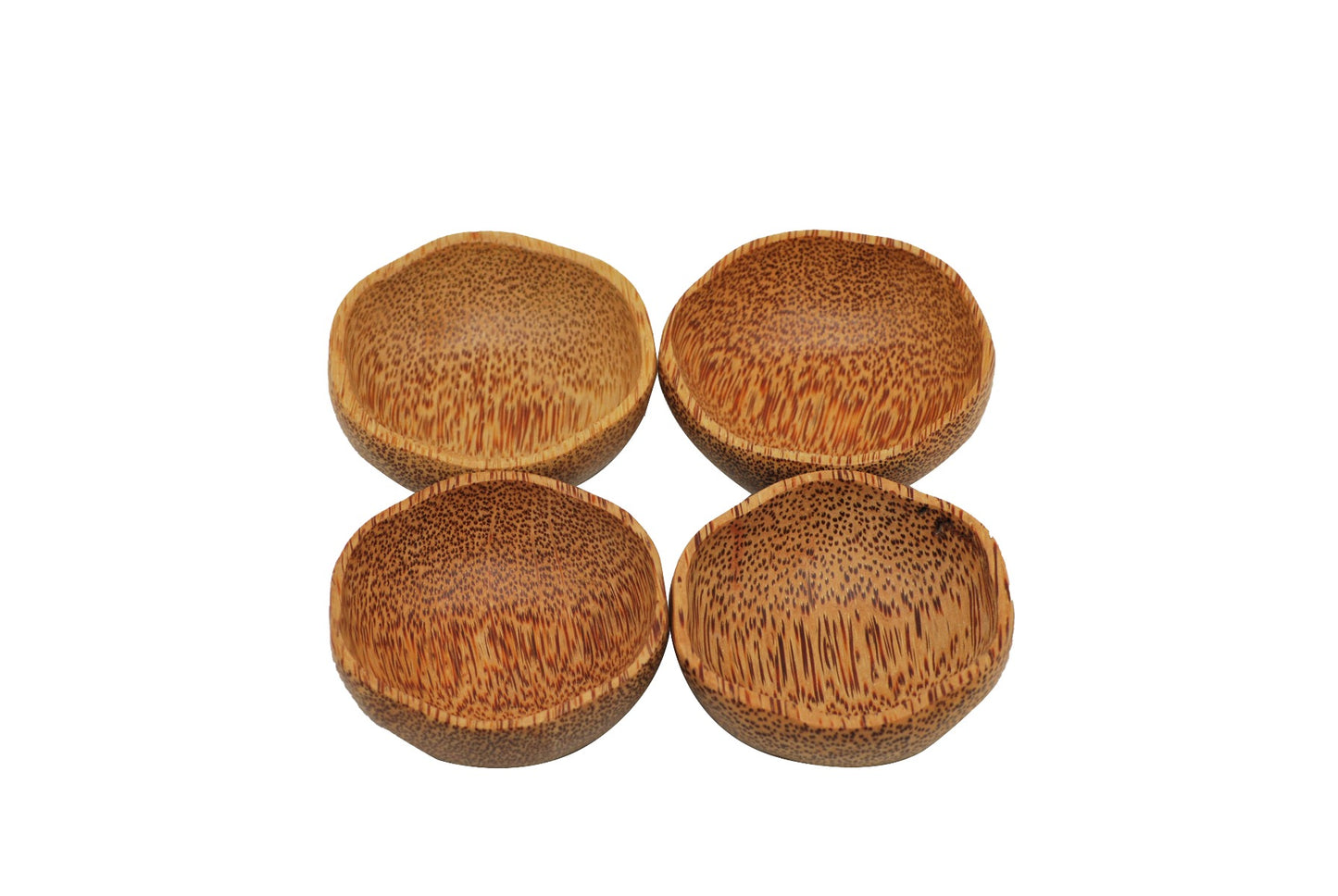 Set of 4 Coconut Wooden Plum Bowl 15cm Natural - image1