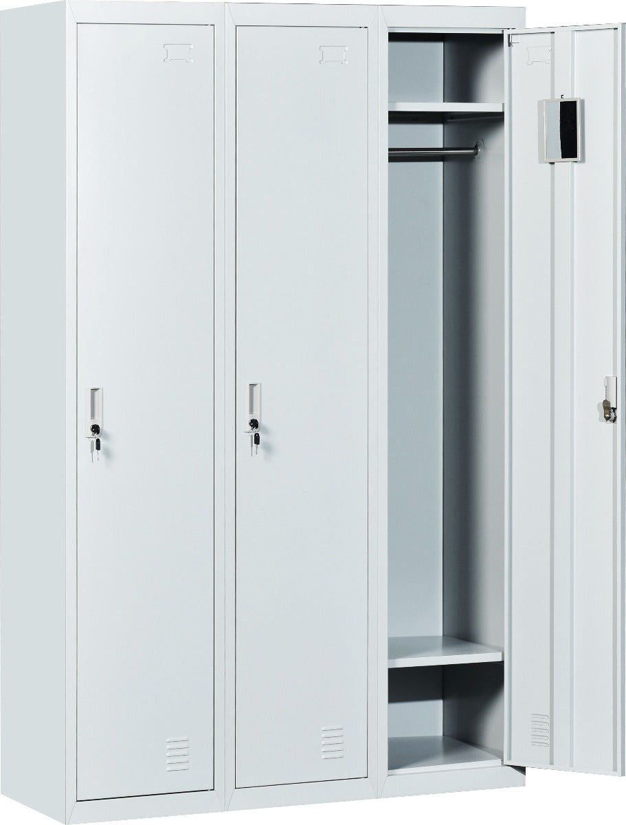 Three-Door Side by Side Office Gym Shed Storage Locker - image4