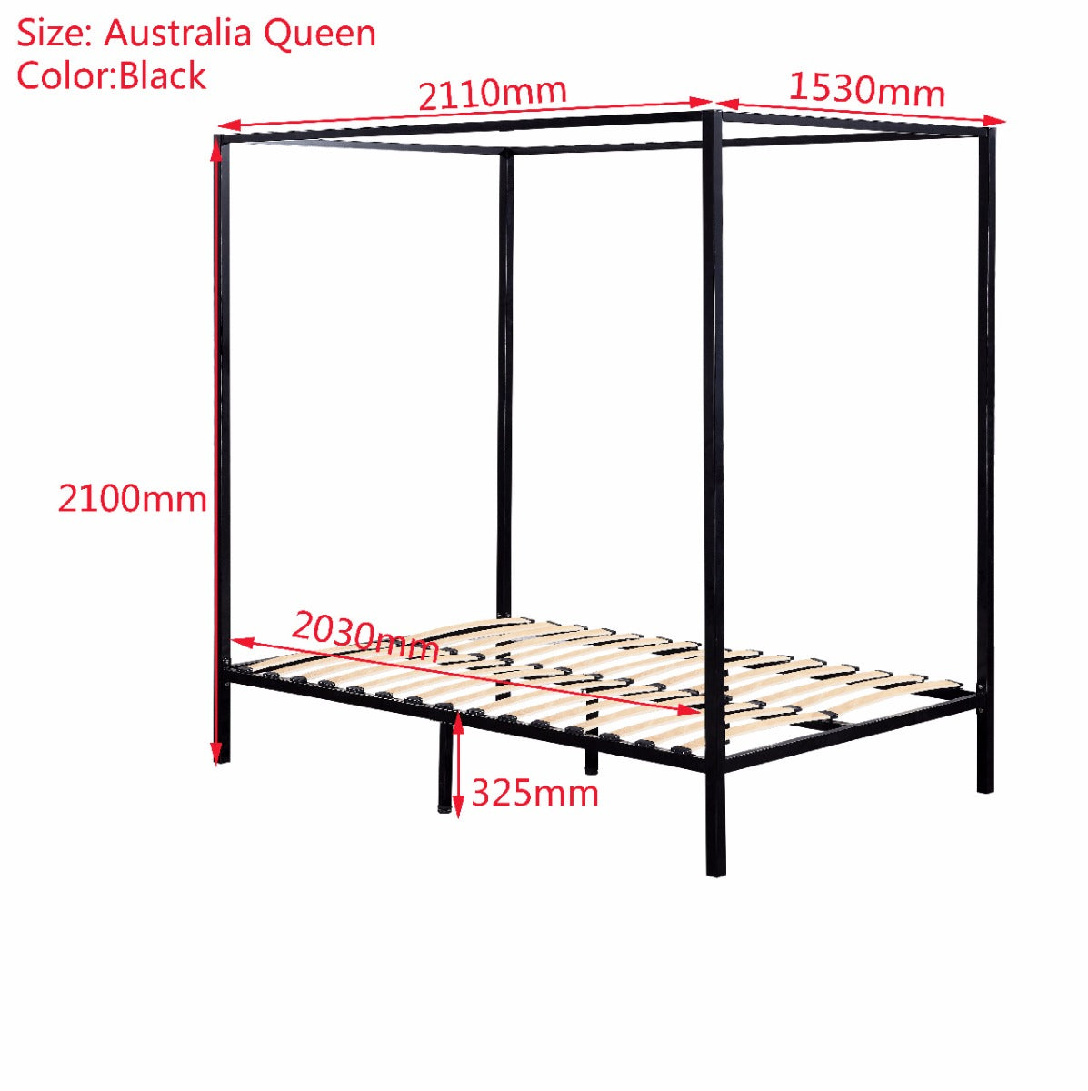 4 Four Poster Queen Bed Frame - image3