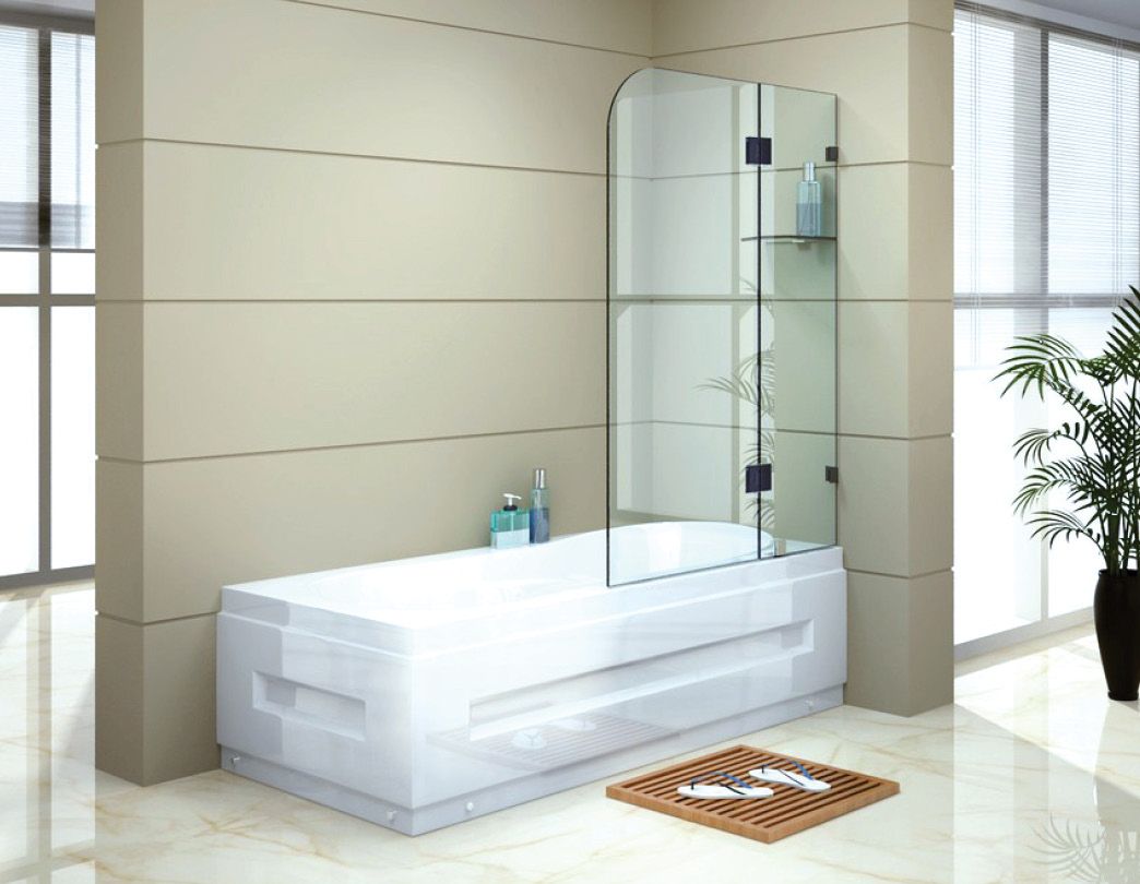 1200 x 1450mm Frameless Bath Panel 10mm Glass Shower Screen By Della Francesca - image12