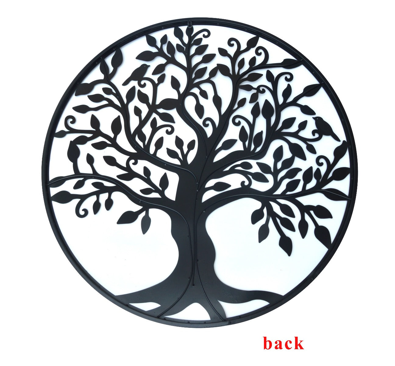 Black Tree of Life Wall Art Hanging Metal Iron Sculpture Garden 99cm - image2