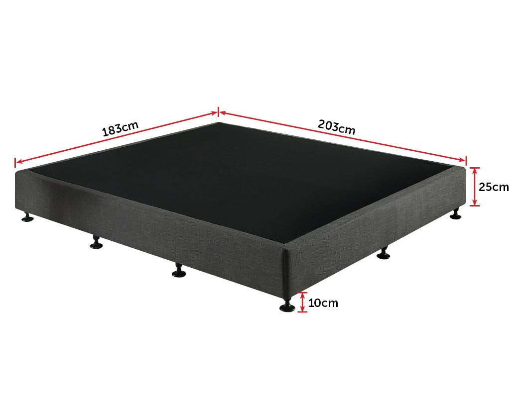 King Ensemble Bed Base Platinum Graphite Linen Fabric - image2