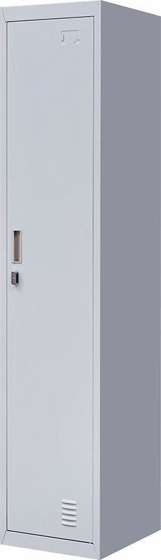 Padlock-operated lock One-Door Office Gym Shed Clothing Locker Cabinet Grey - image1