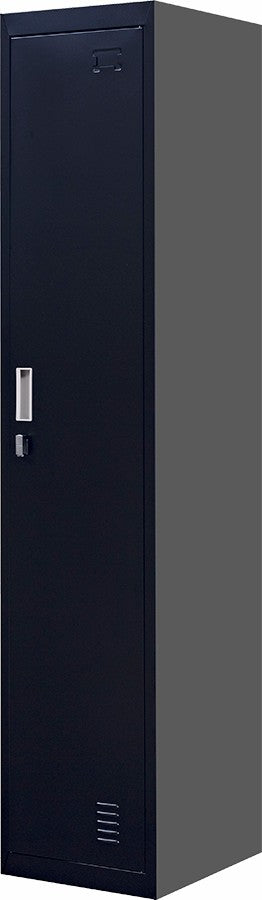 Padlock-operated lock One-Door Office Gym Shed Clothing Locker Cabinet Black - image1