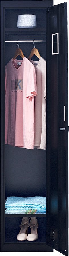 Padlock-operated lock One-Door Office Gym Shed Clothing Locker Cabinet Black - image8