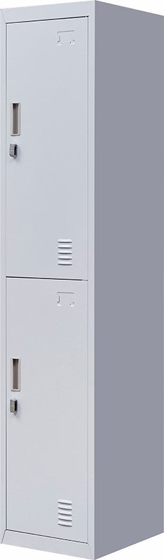 Padlock-operated lock 2-Door Vertical Locker for Office Gym Shed School Home Storage Grey - image1