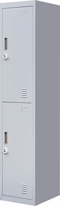 3-Digit Combination Lock 2-Door Vertical Locker for Office Gym Shed School Home Storage Grey - image1