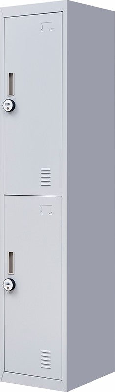 4-Digit Combination Lock 2-Door Vertical Locker for Office Gym Shed School Home Storage Grey - image1