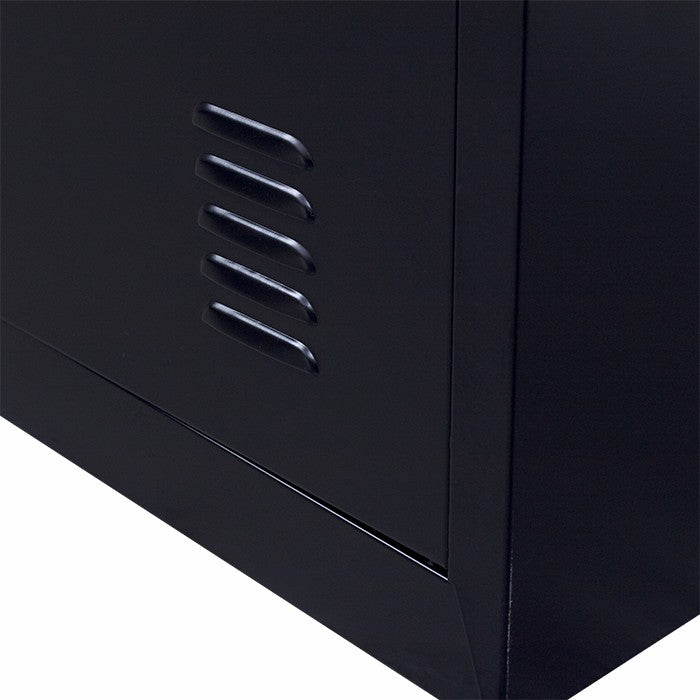 Standard Lock 2-Door Vertical Locker for Office Gym Shed School Home Storage Black - image5