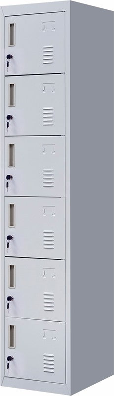 Standard Lock 6-Door Locker for Office Gym Shed School Home Storage Grey - image3