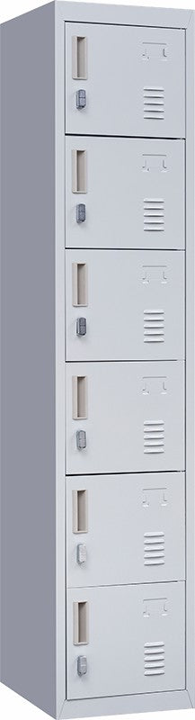 Padlock-operated Lock 6-Door Locker for Office Gym Shed School Home Storage Grey - image1