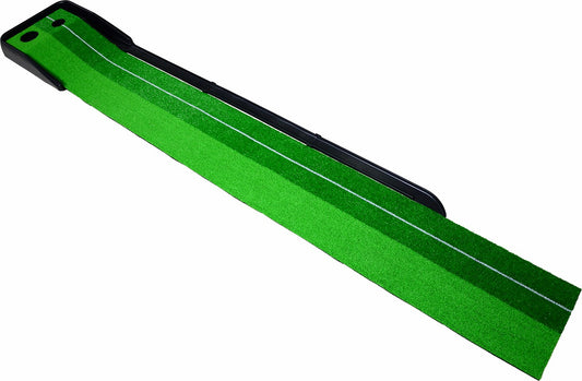 Indoor Practice Putting Green 2.5m Mat Inclined Ball Return Fake Grass 2 Holes - image1