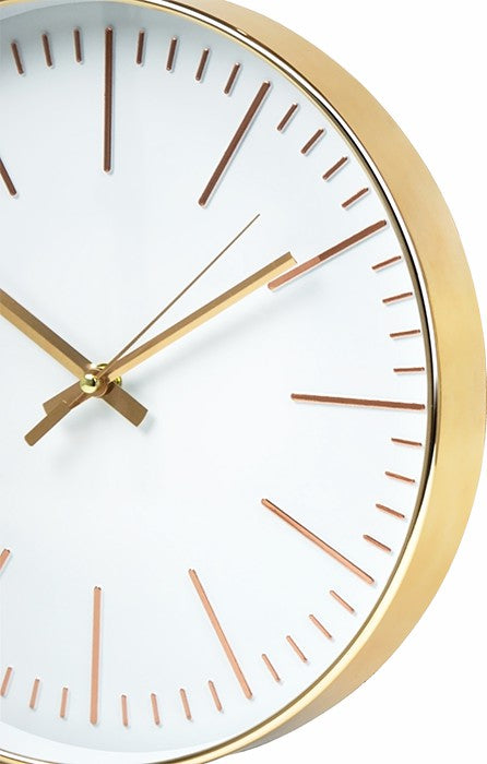 Modern Wall Clock Silent Non-Ticking Quartz Battery Operated Round Gold - image3