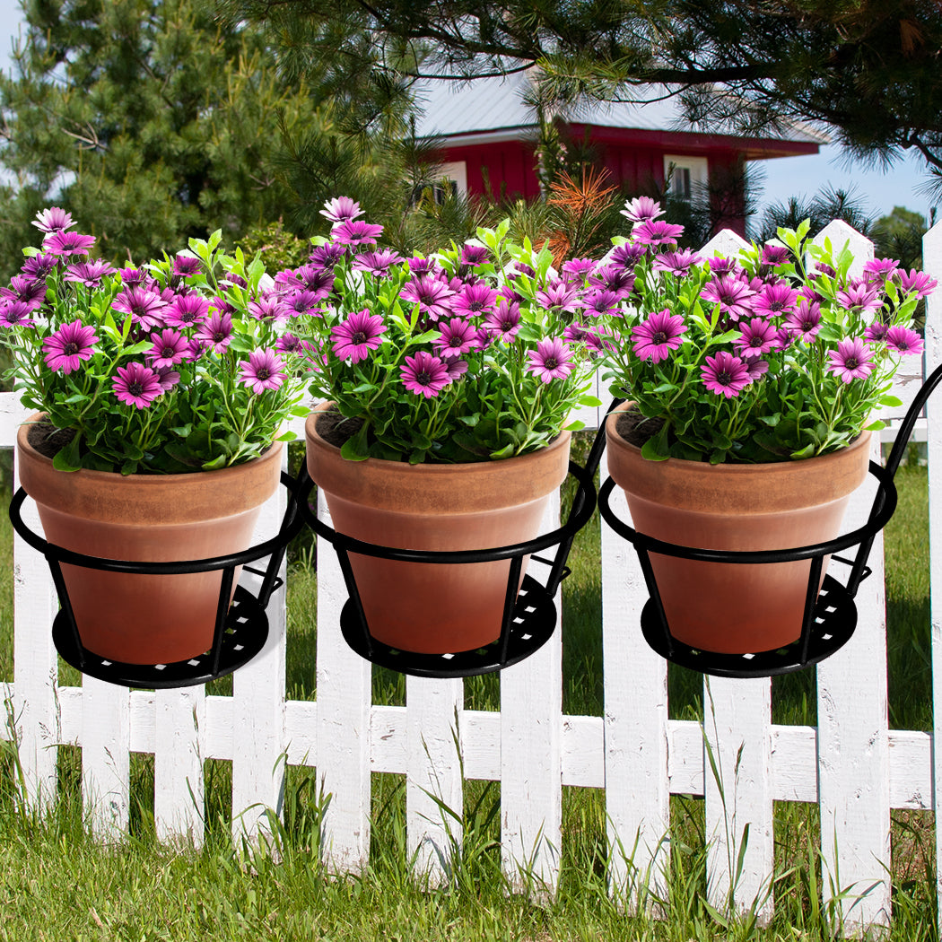 3x Plant Stand flower Holder Hanging Pot Basket Plant Garden Wall Storage - image8