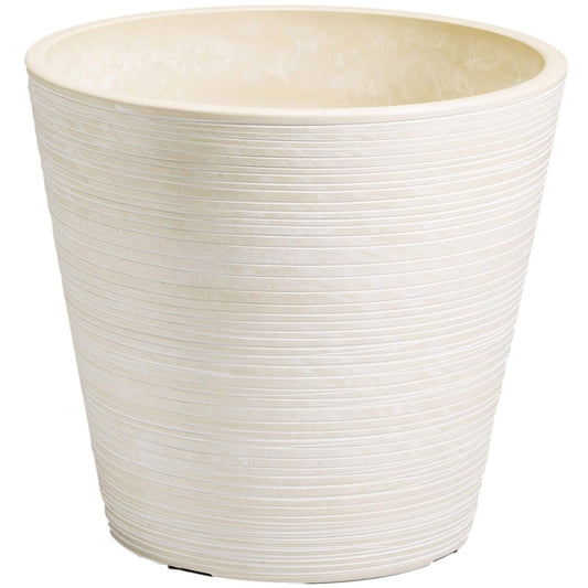 Cream and White Engraved Pot 14cm - image1