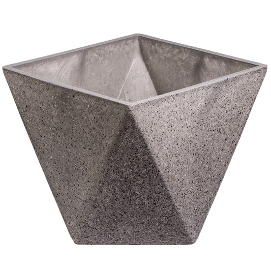 Imitation Dark Stone Geometric (Square) Planter 30cm - image1