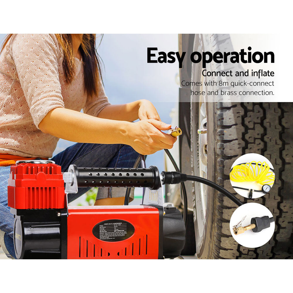 12V Portable Air Compressor - Red - image3