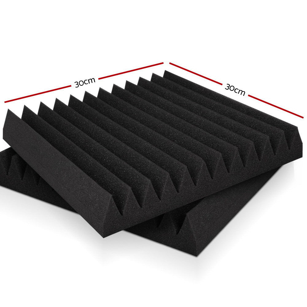 40pcs Studio Acoustic Foam Sound Absorption Proofing Panels 30x30cm Black Wedge - image2