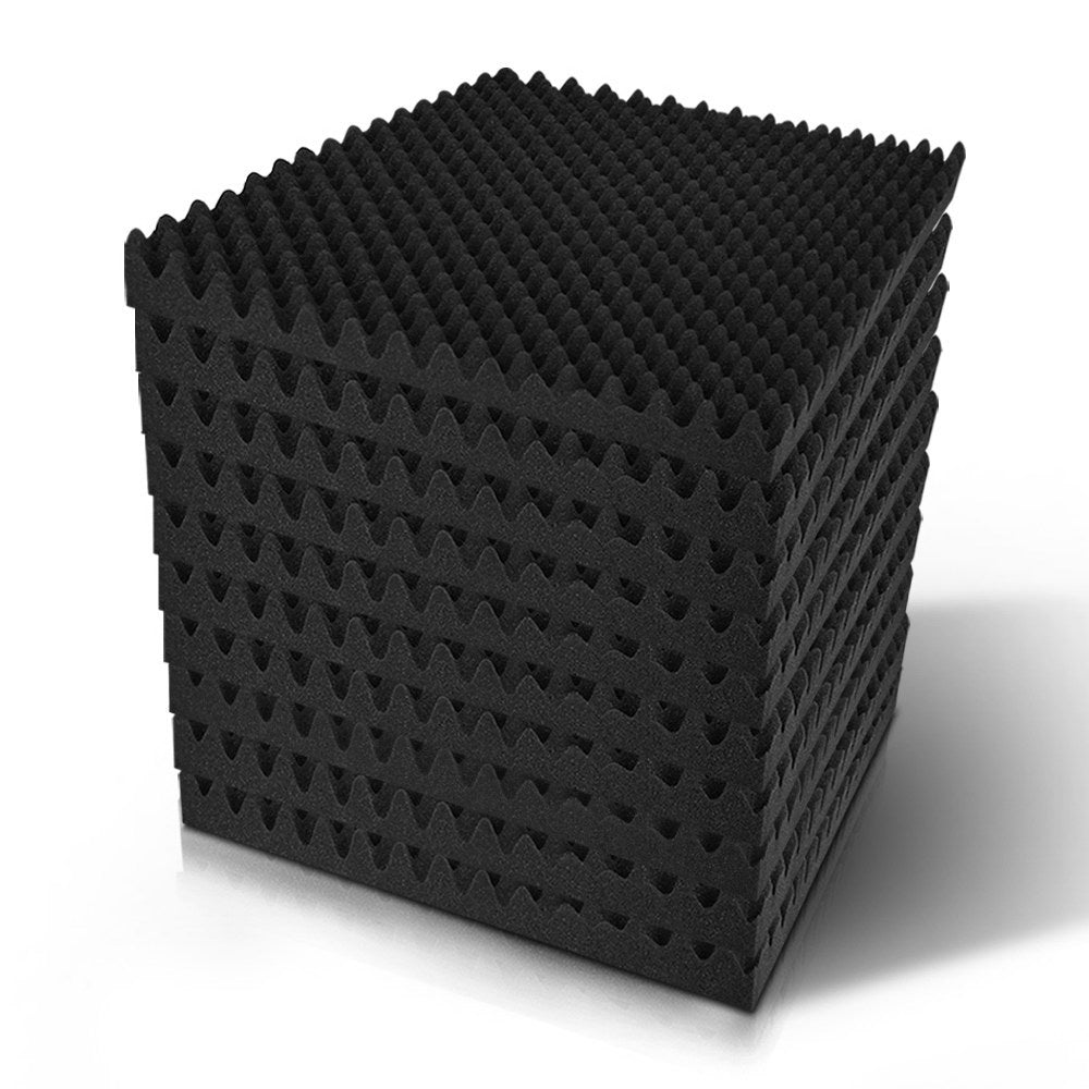 20pcs Studio Acoustic Foam Sound Absorption Proofing Panels 50x50cm Black Eggshell - image1