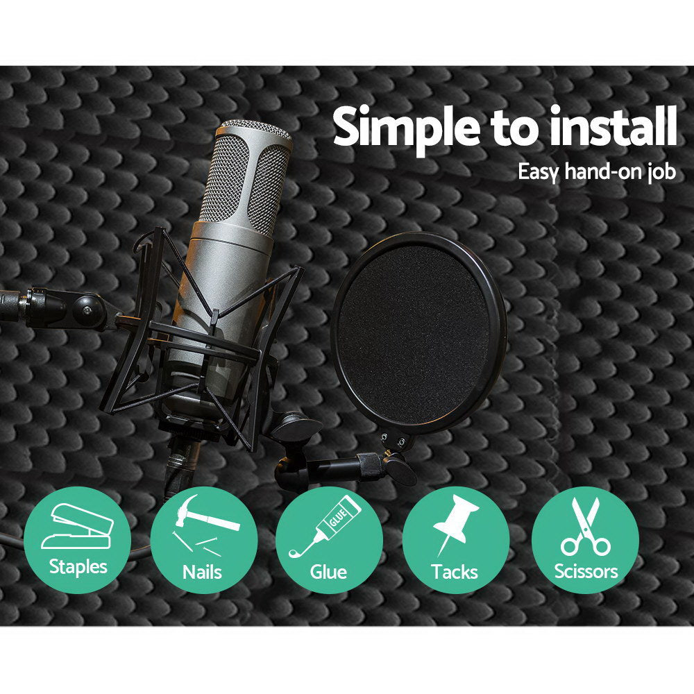 20pcs Studio Acoustic Foam Sound Absorption Proofing Panels 50x50cm Black Eggshell - image6