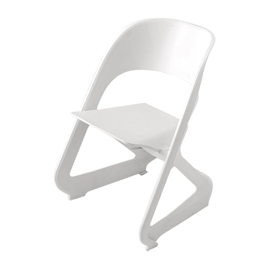 Set of 4 Dining Chairs Office Cafe Lounge Seat Stackable Plastic Leisure Chairs White - image1