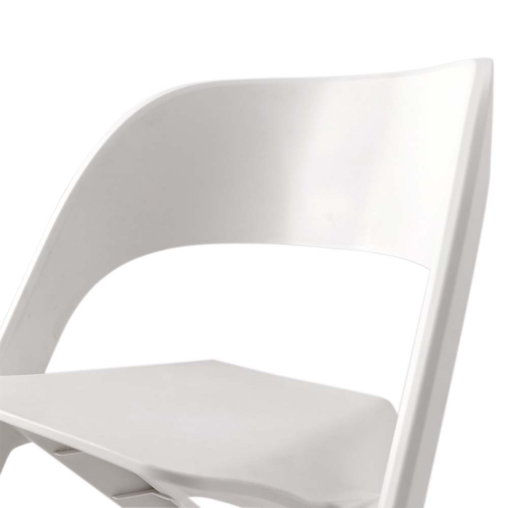 Set of 4 Dining Chairs Office Cafe Lounge Seat Stackable Plastic Leisure Chairs White - image5