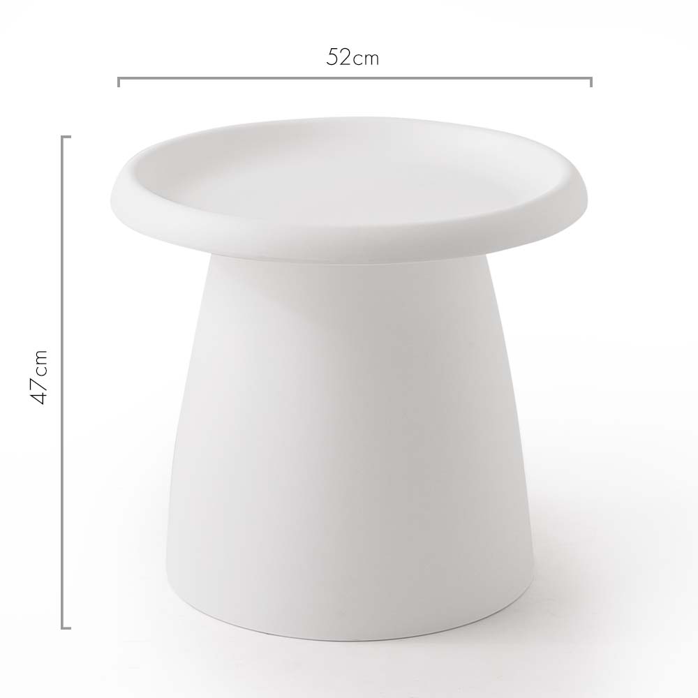 Coffee Table Mushroom Nordic Round Small Side Table 50CM White - image2