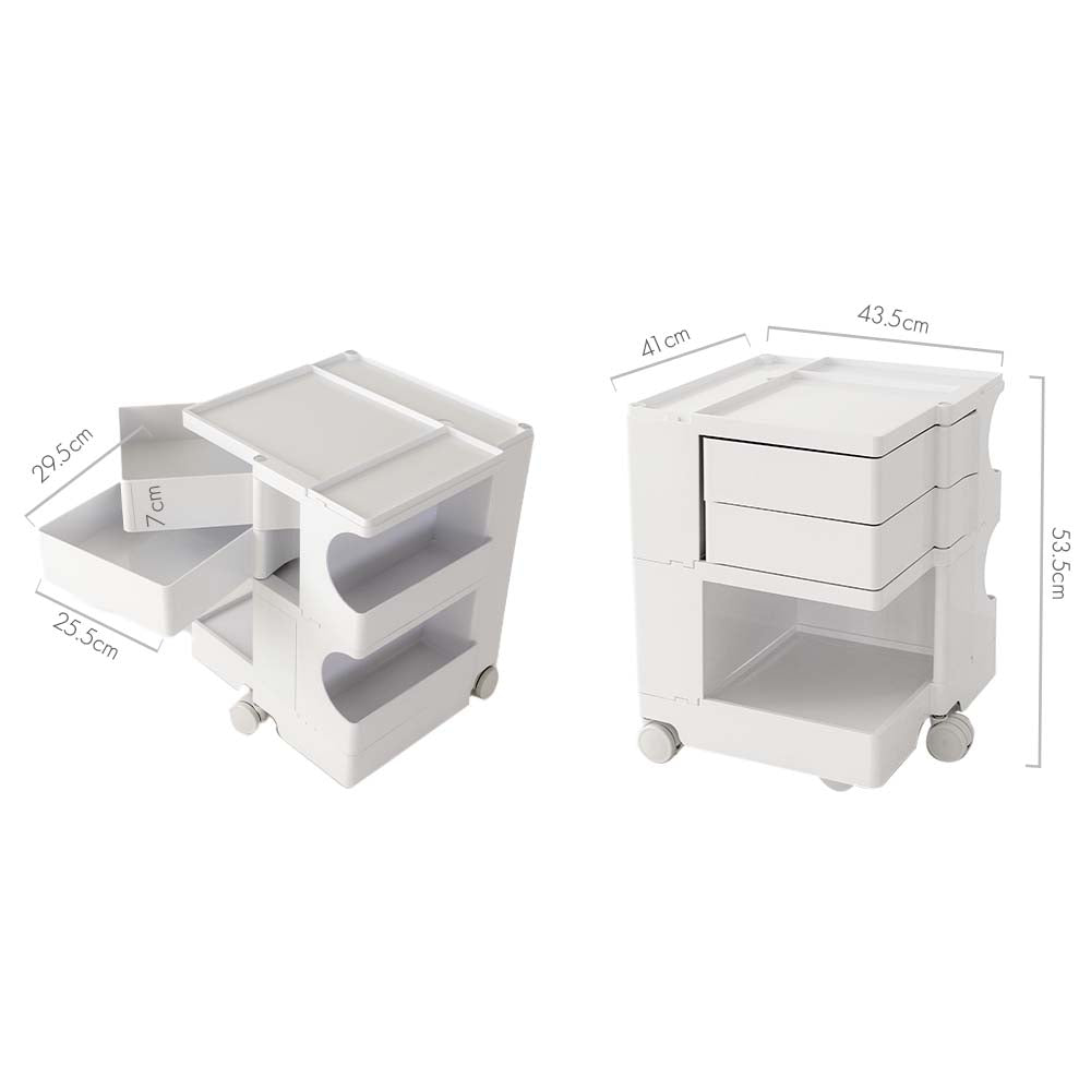 Replica Boby Trolley Storage Drawer Cart Shelf Mobile 3 Tier White - image2