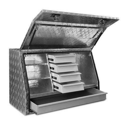 Aluminium Toolbox Generator Tool Box Drawers Truck Canopy Trailer Locks - image1