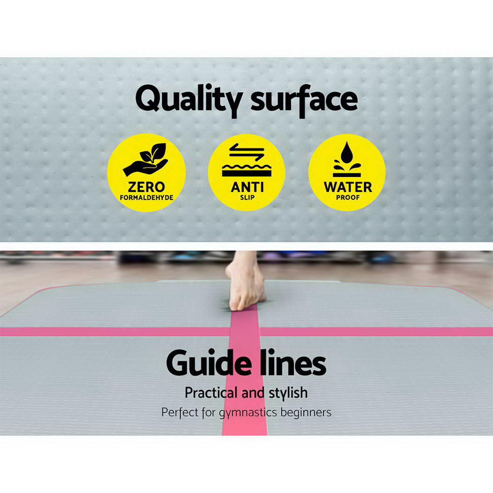 GoFun 3X1M Inflatable Air Track Mat with Pump Tumbling Gymnastics Pink - image4