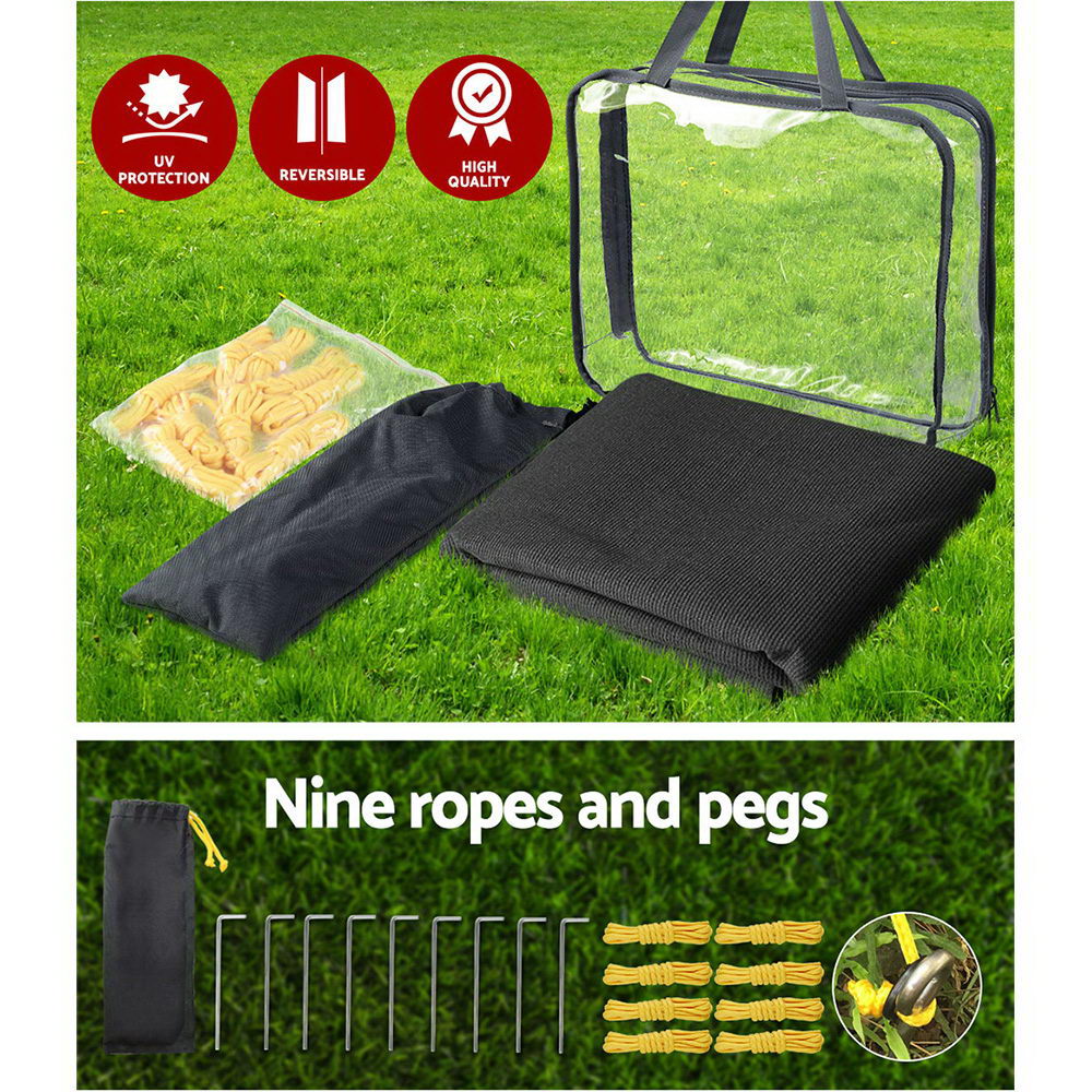 Black Caravan Privacy Screen 1.95 x 2.2M End Wall or Side Sun Shade Roll Out - image5