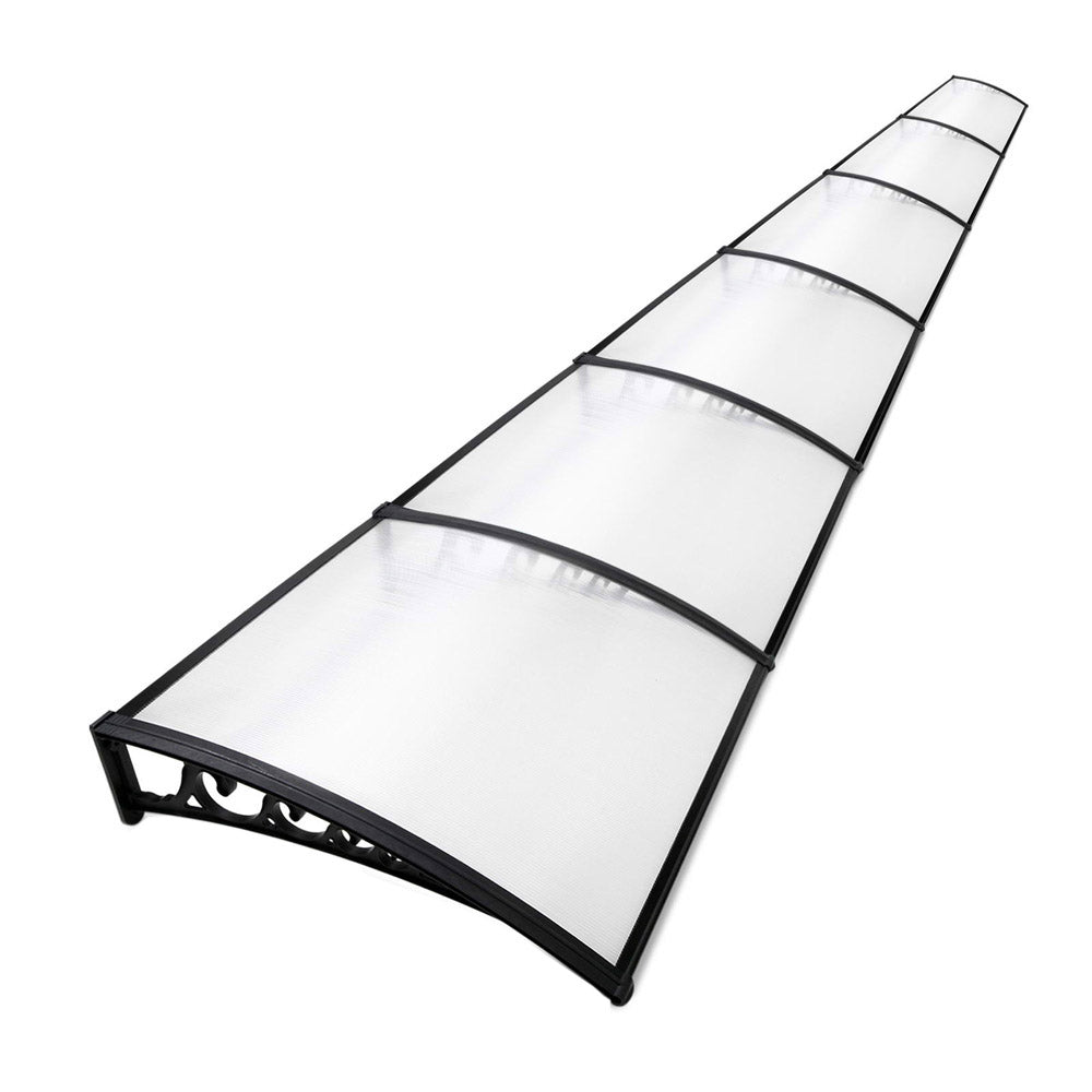 Window Door Awning Door Canopy Patio UV Sun Shield WHITE 1mx6m DIY - image1