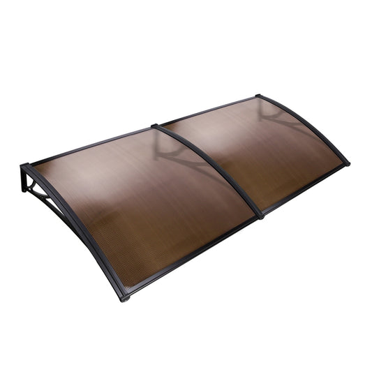 Window Door Awning Door Canopy Patio UV Sun Shield BROWN 1mx2m DIY - image1