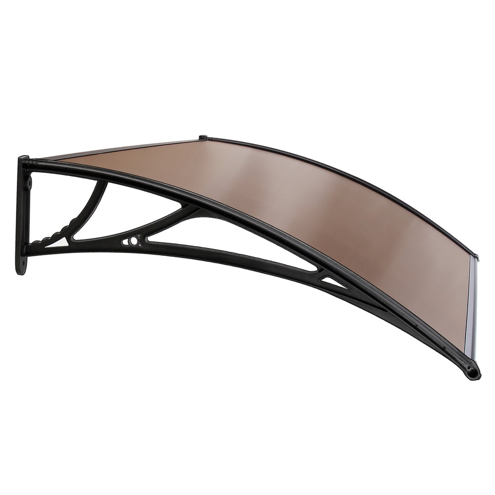 Window Door Awning Door Canopy Patio UV Sun Shield BROWN 1mx2m DIY - image4