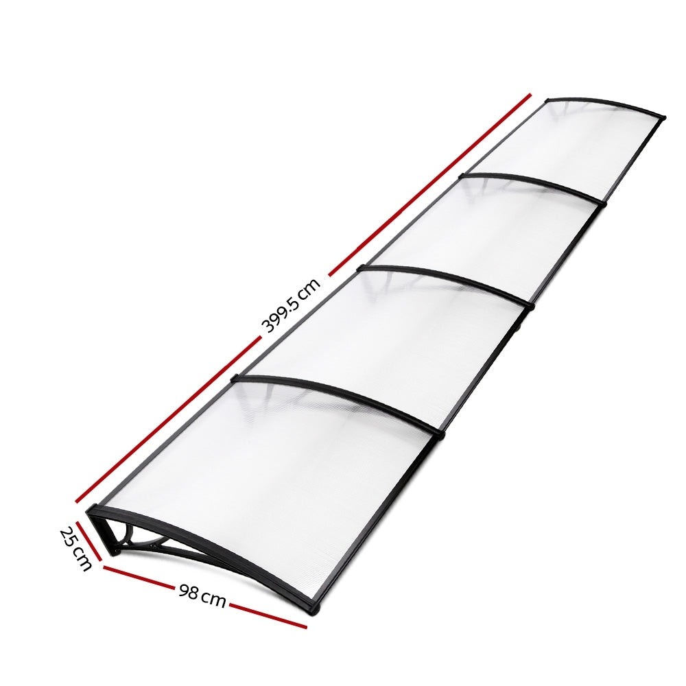 Window Door Awning Door Canopy Patio UV Sun Shield 1mx4m DIY - image2