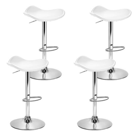 set of 4 Kitchen Bar Stools Swivel Bar Stool PU Leather Gas Lift Chair White - image1