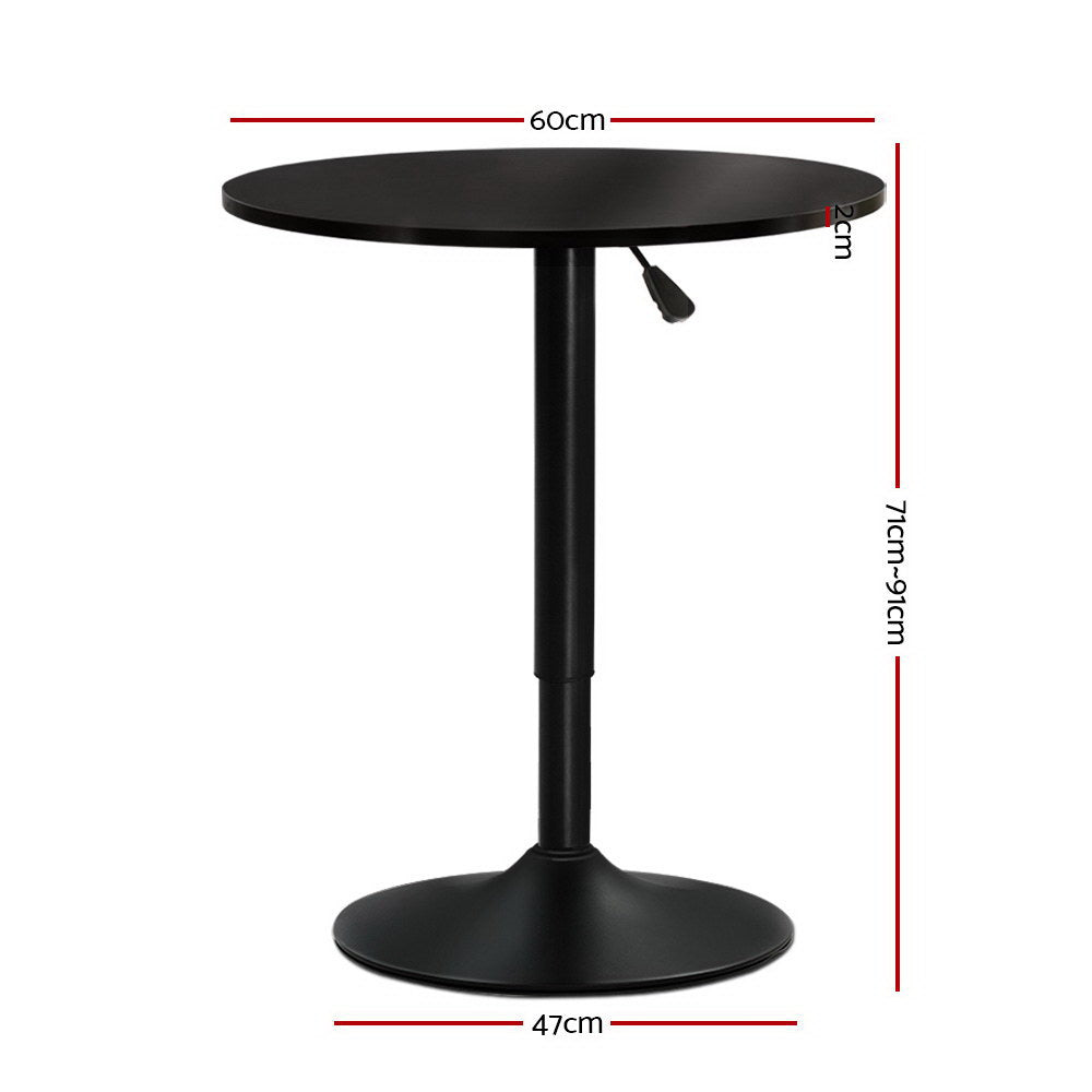 Adjustable Bar Table Gas Lift Wood Metal - Black - image2