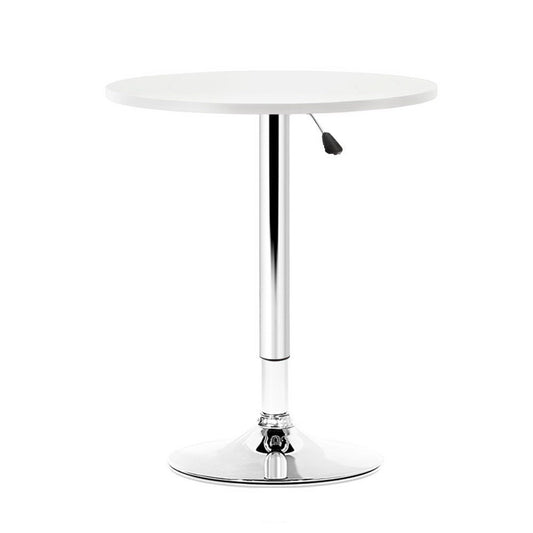 Adjustable Bar Table Gas Lift Wood Metal - White and Chrome - image1