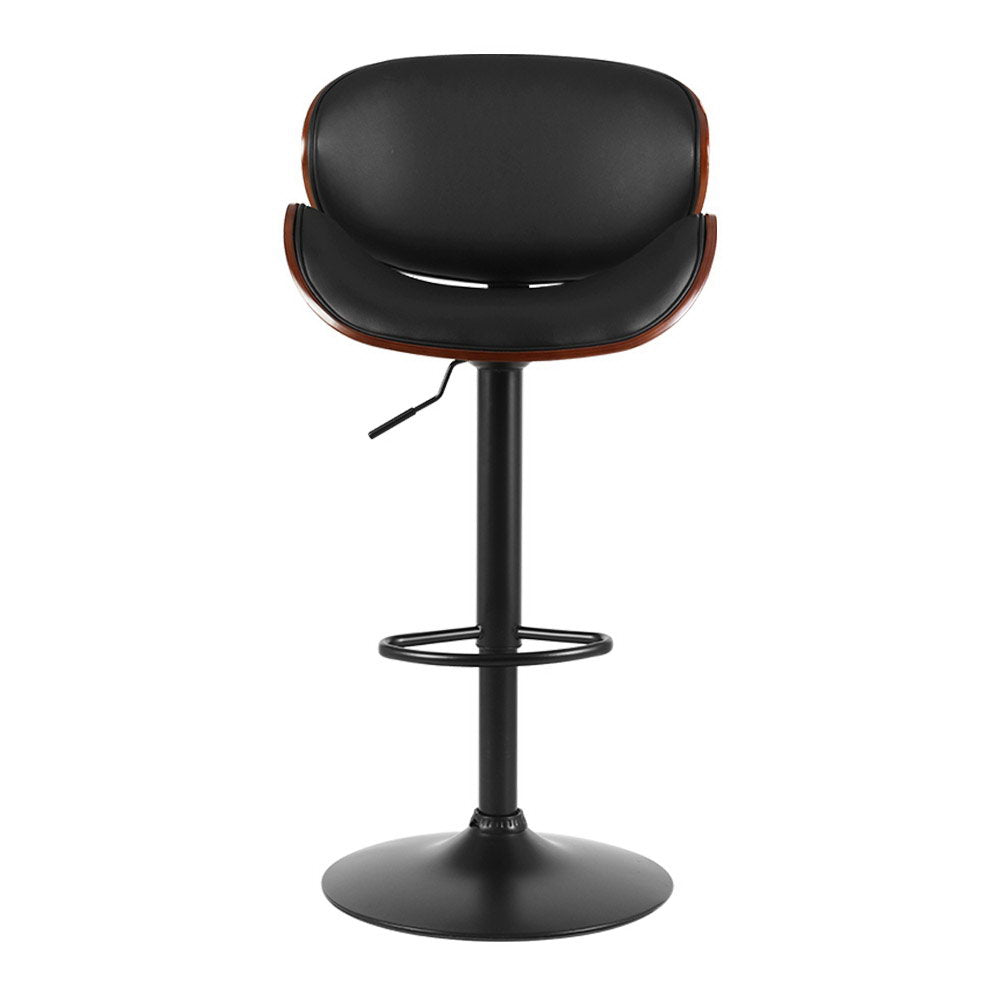 Artiss Kitchen Bar Stools Swivel Gas Lift Wooden Stool Metal Black Barstools - image3