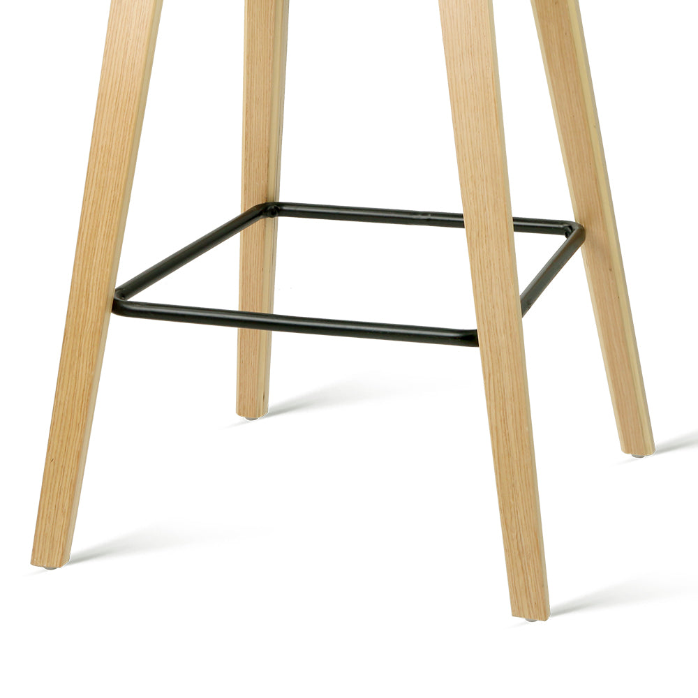 Set of 2 Wooden Square Footrest Bar Stools - Black - image6