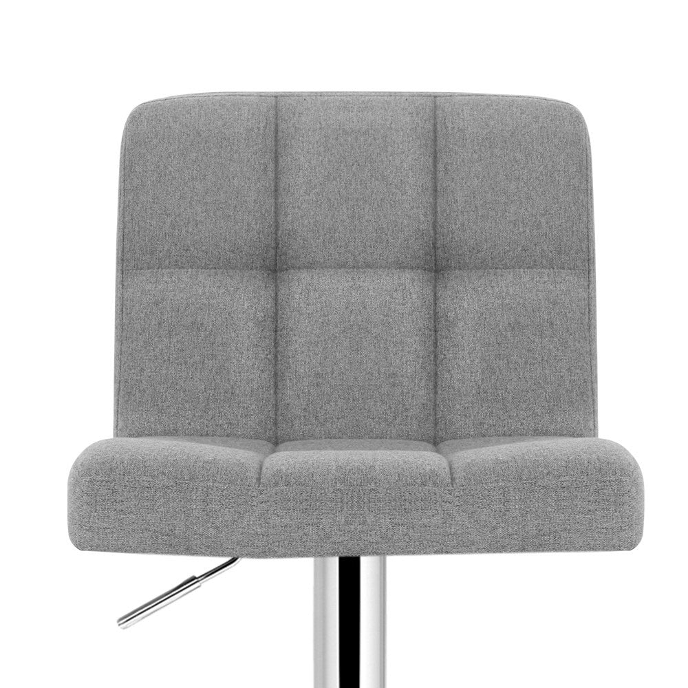 Set of 2 Fabric Swivel Bar Stools - Grey - image3