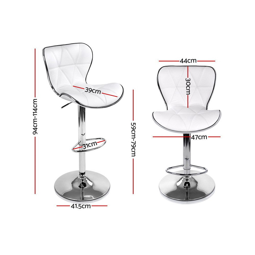 set of 4 Bar Stools RUBY Kitchen Swivel Bar Stool PU Leather Chairs Gas Lift White - image2