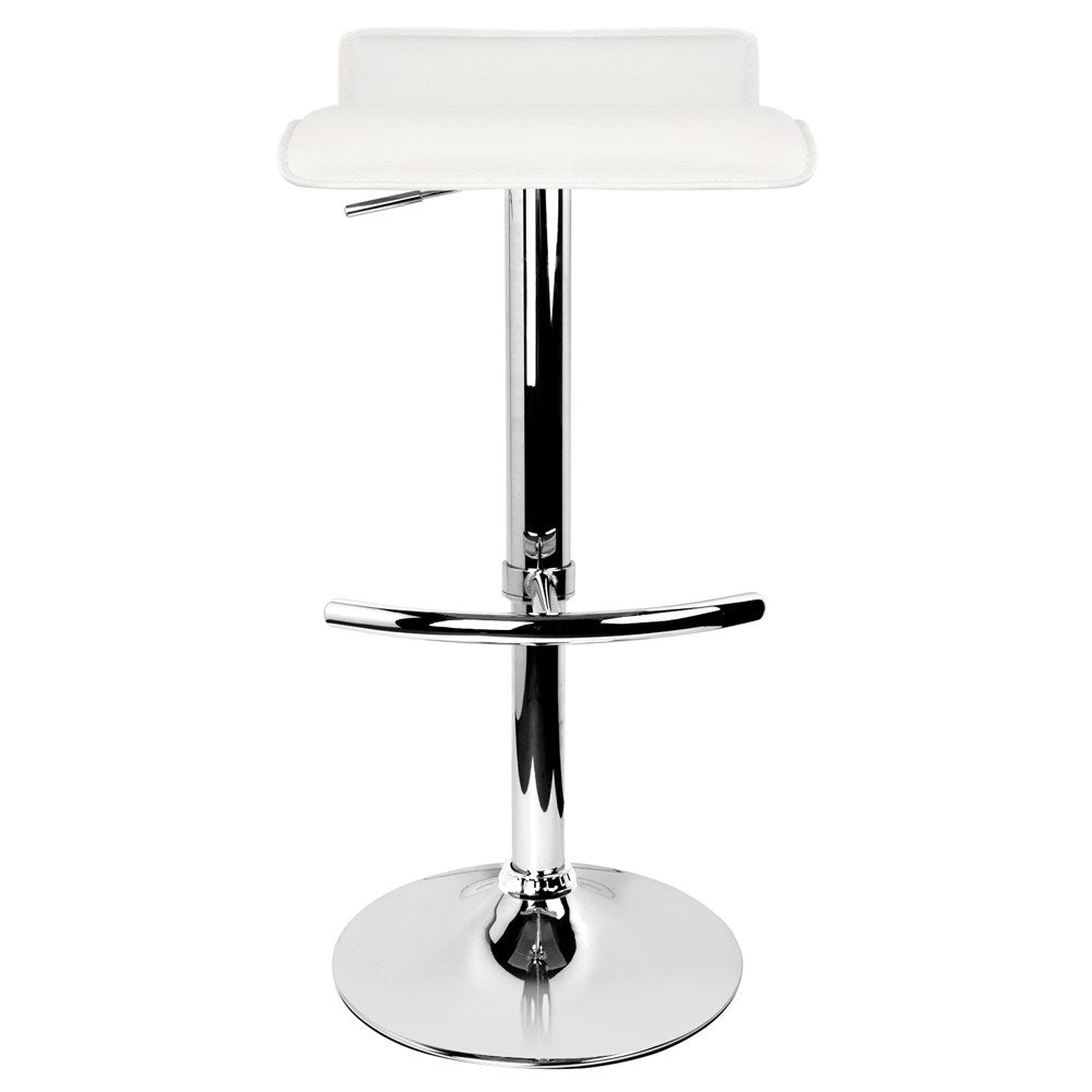 Set of 2 PU Leather Wave Style Bar Stools - White - image3